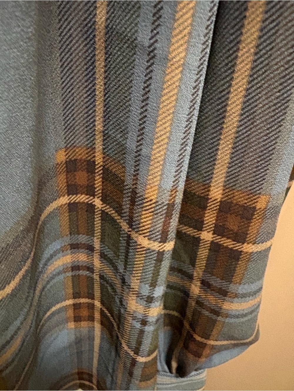 Lauren Ralph Lauren Plaid Tie Neck Bow Blouse Womans Sz M Blue Gray Brown - Picture 8 of 16